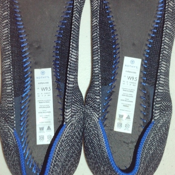 Rothy's The Point Gray Marled Comfort Textile Ballet Women’s Size 9.5 - Picture 5 of 12